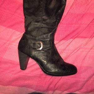 Black knee high boots